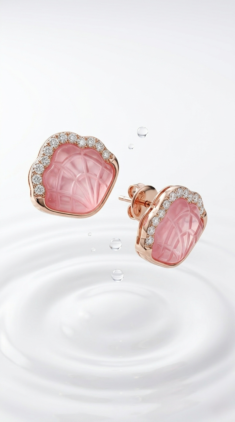 Rosé Tide Stud Earrings | 925 Sterling Silver