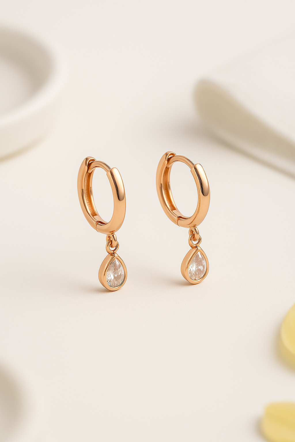 Lumiara Pear Huggies | 925 Sterling Silver