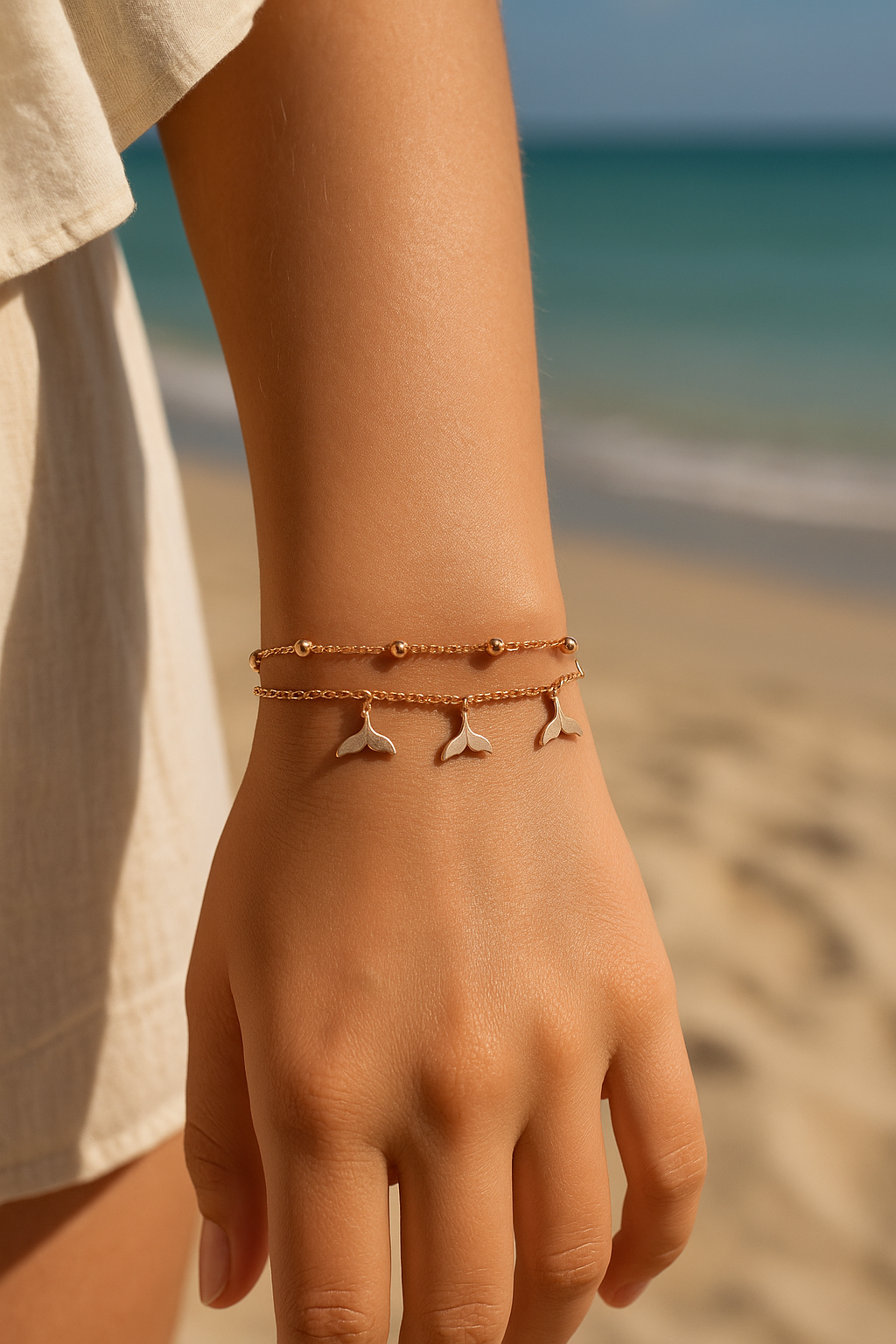 Whale Tail Rose Gold Bracelet
