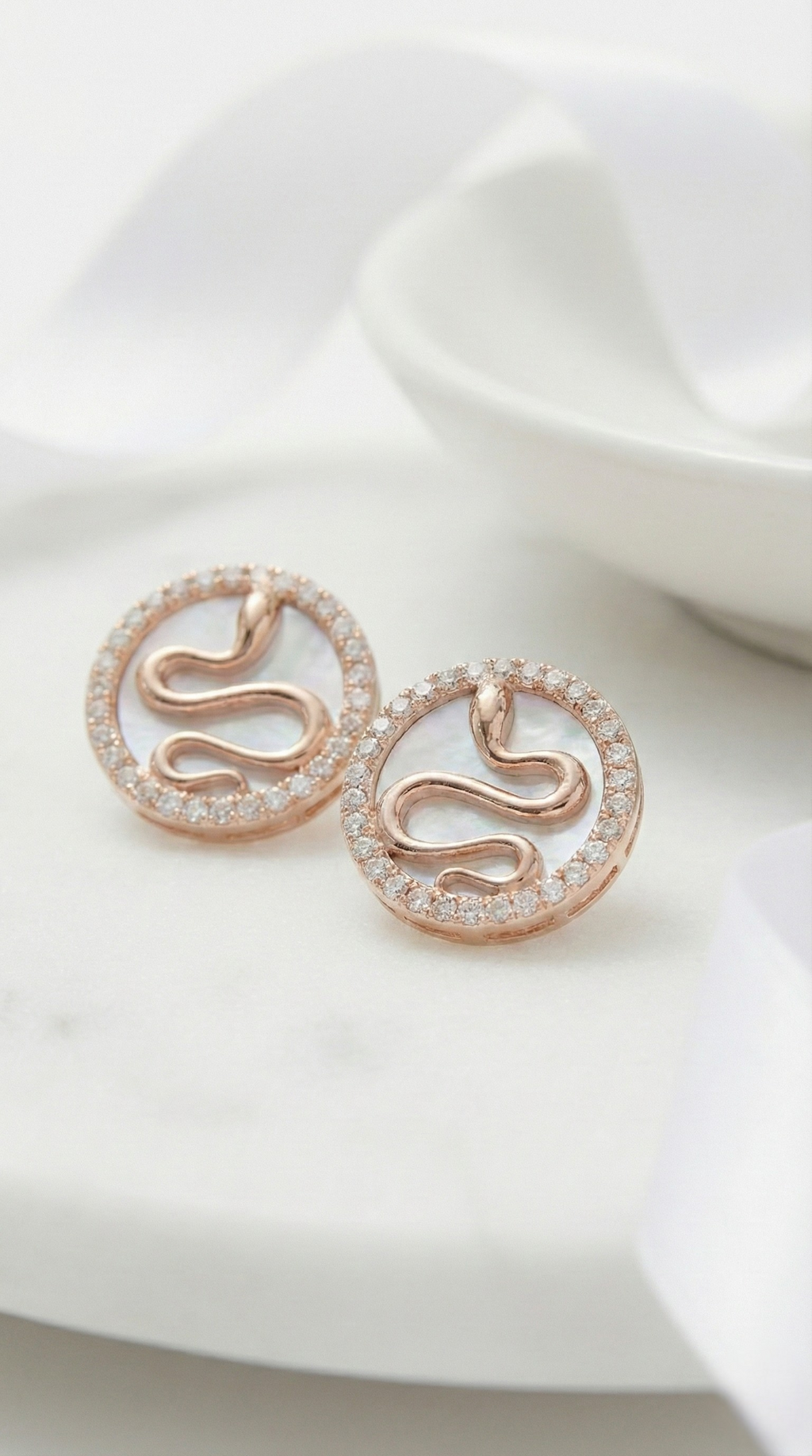 Serpent Halo Stud Earrings | 925 Sterling Silver