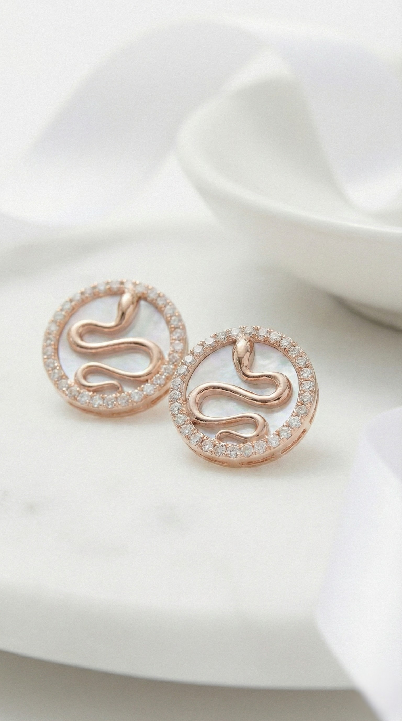 Serpent Halo Stud Earrings | 925 Sterling Silver