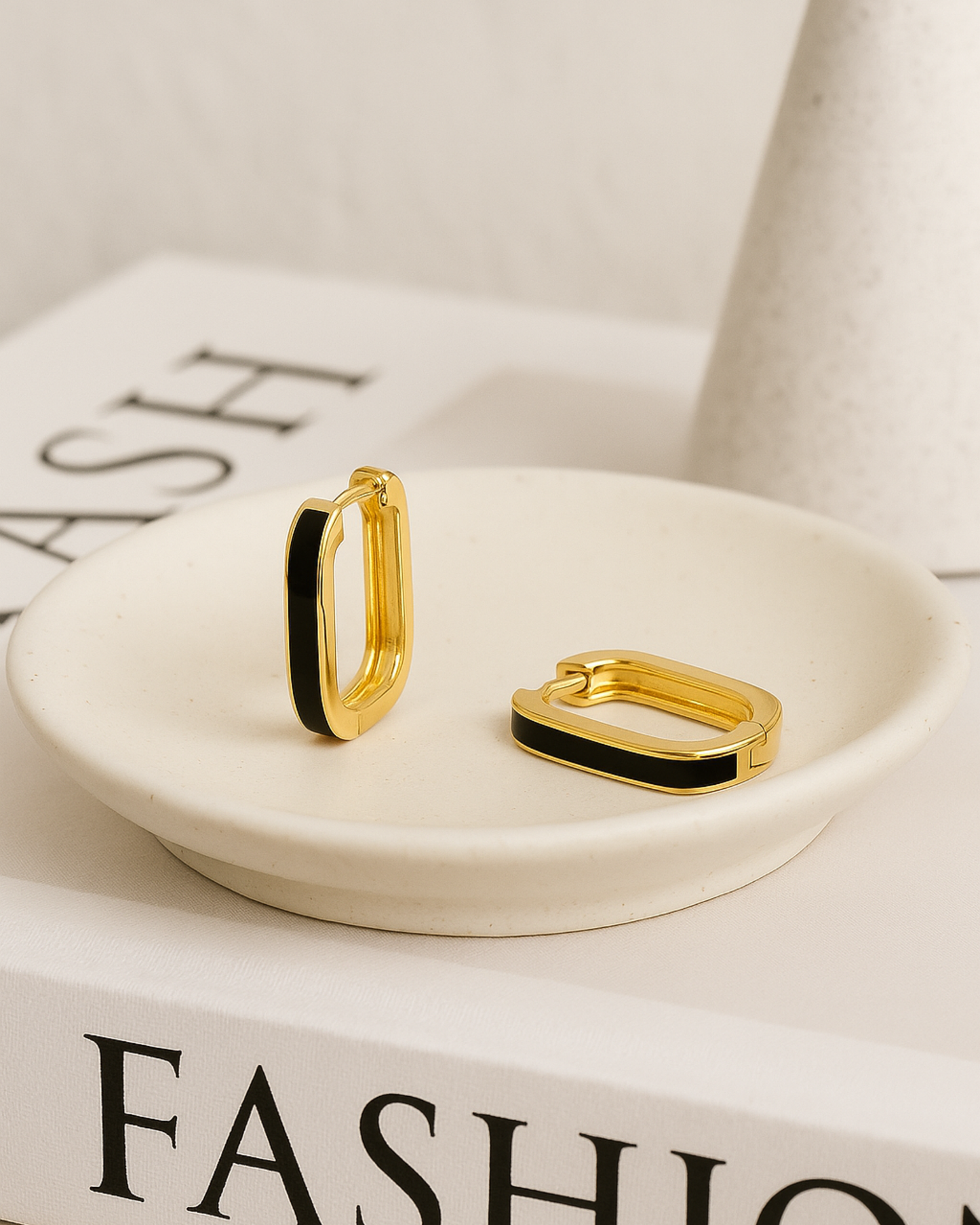 Aureum Noir Hoops - Demi Fine | Sterling Silver