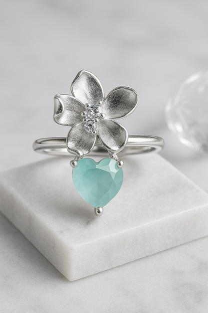 Petal & Heart Dream Ring - Sterling Silver