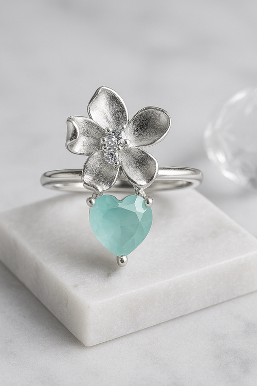 Petal & Heart Dream Ring - Sterling Silver
