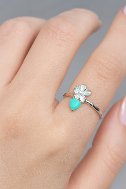 Aqua Blossom Ring