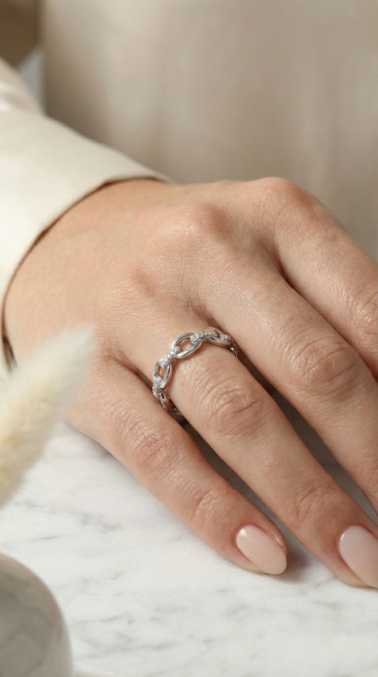 Velin Chain Luxe Band Ring | 925 Sterling Silver