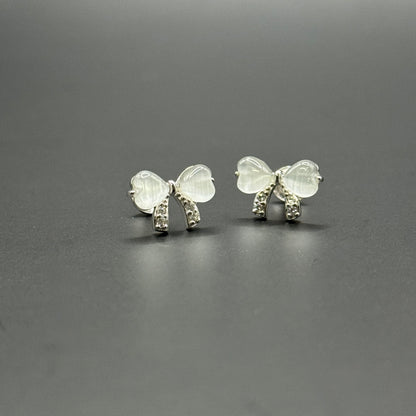 Bowknot Cats Eye Studs