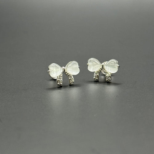 Bowknot Cats Eye Studs