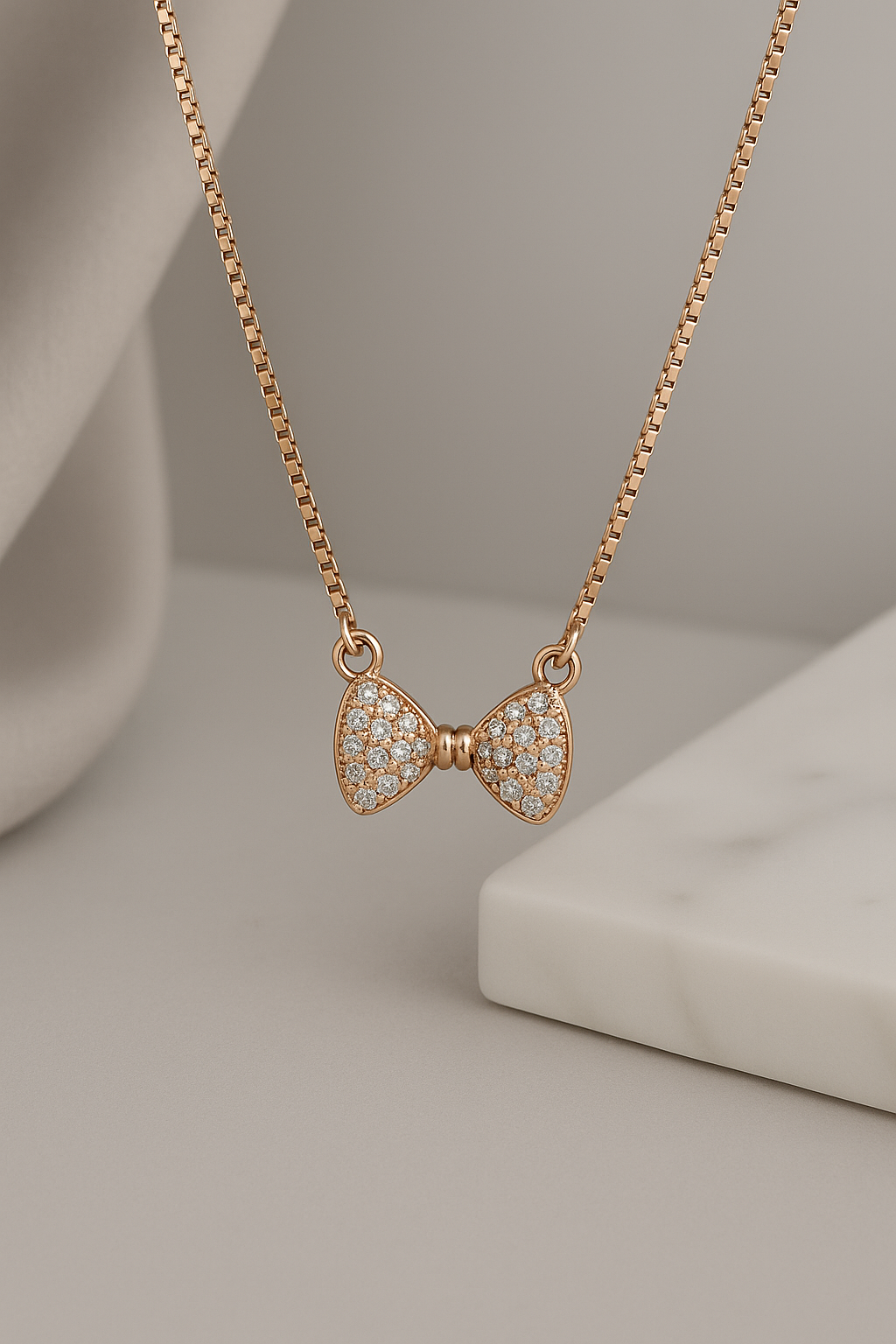 Belle Bow Necklace Sterling Silver