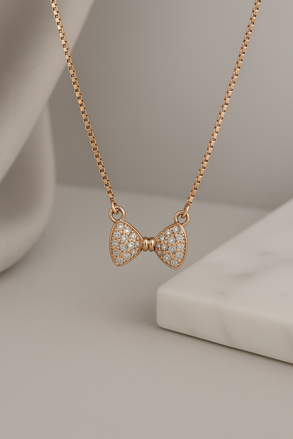 Belle Bow Necklace Sterling Silver