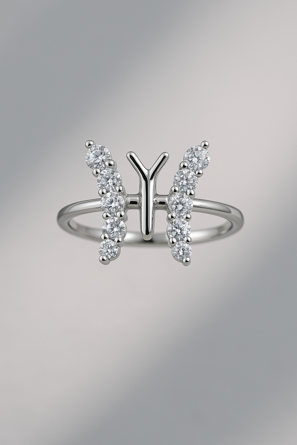 Lumi Frost Butterfly Ring - Sterling Silver