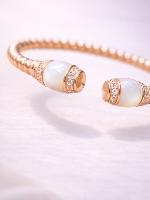 Élan MOP Torque Cuff Kada | 925 Sterling Silver