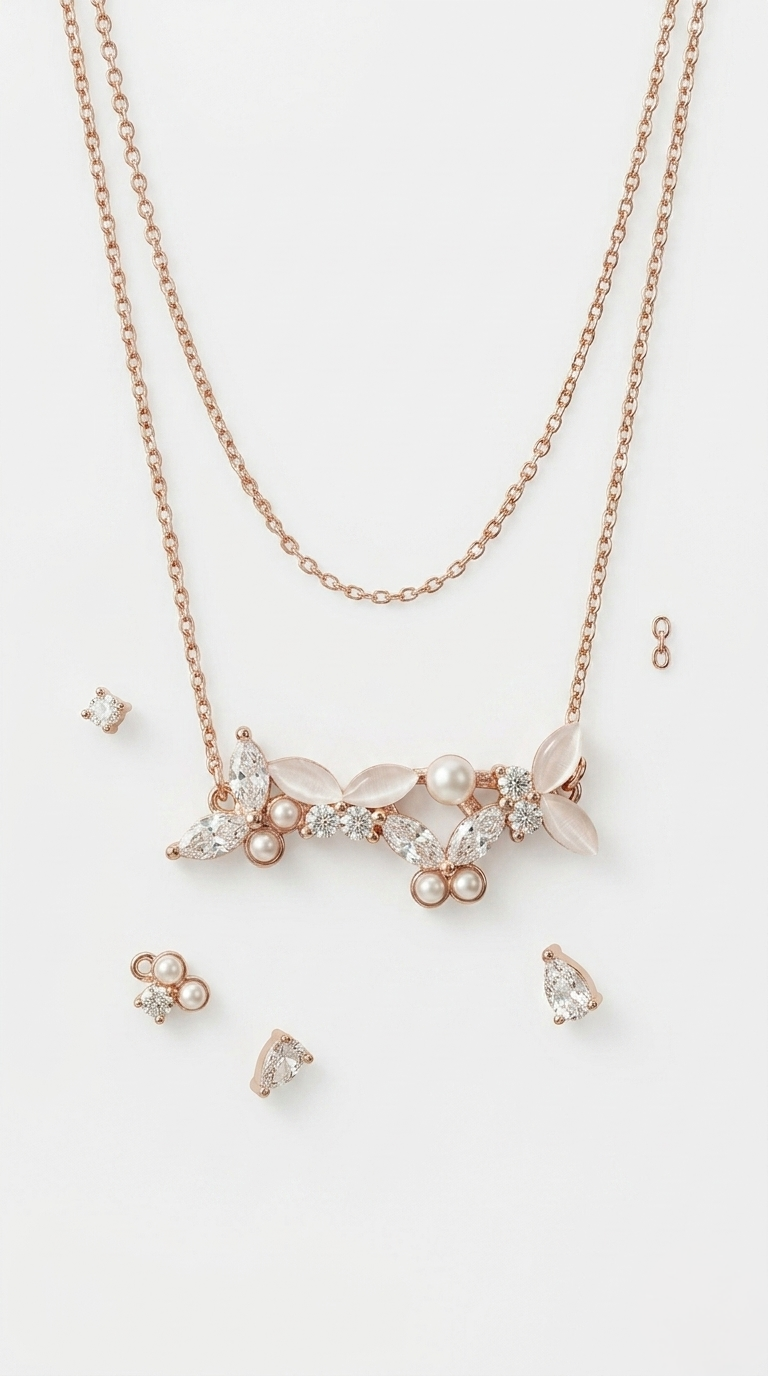 Lunelle Floral Pearl Chain | 925 Sterling Silver