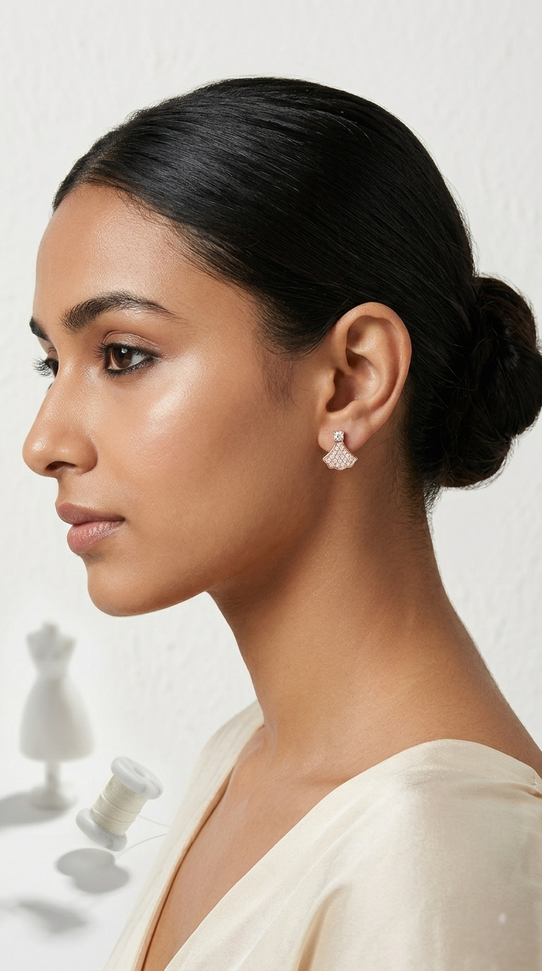 Velmira Fan Studs | 925 Sterling Silver