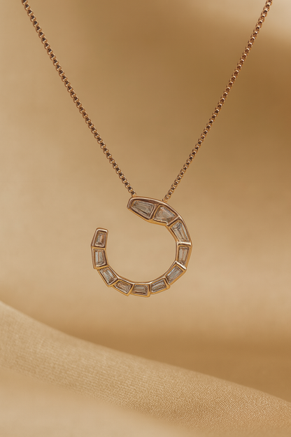 Halo Arc Necklace Sterling Silver