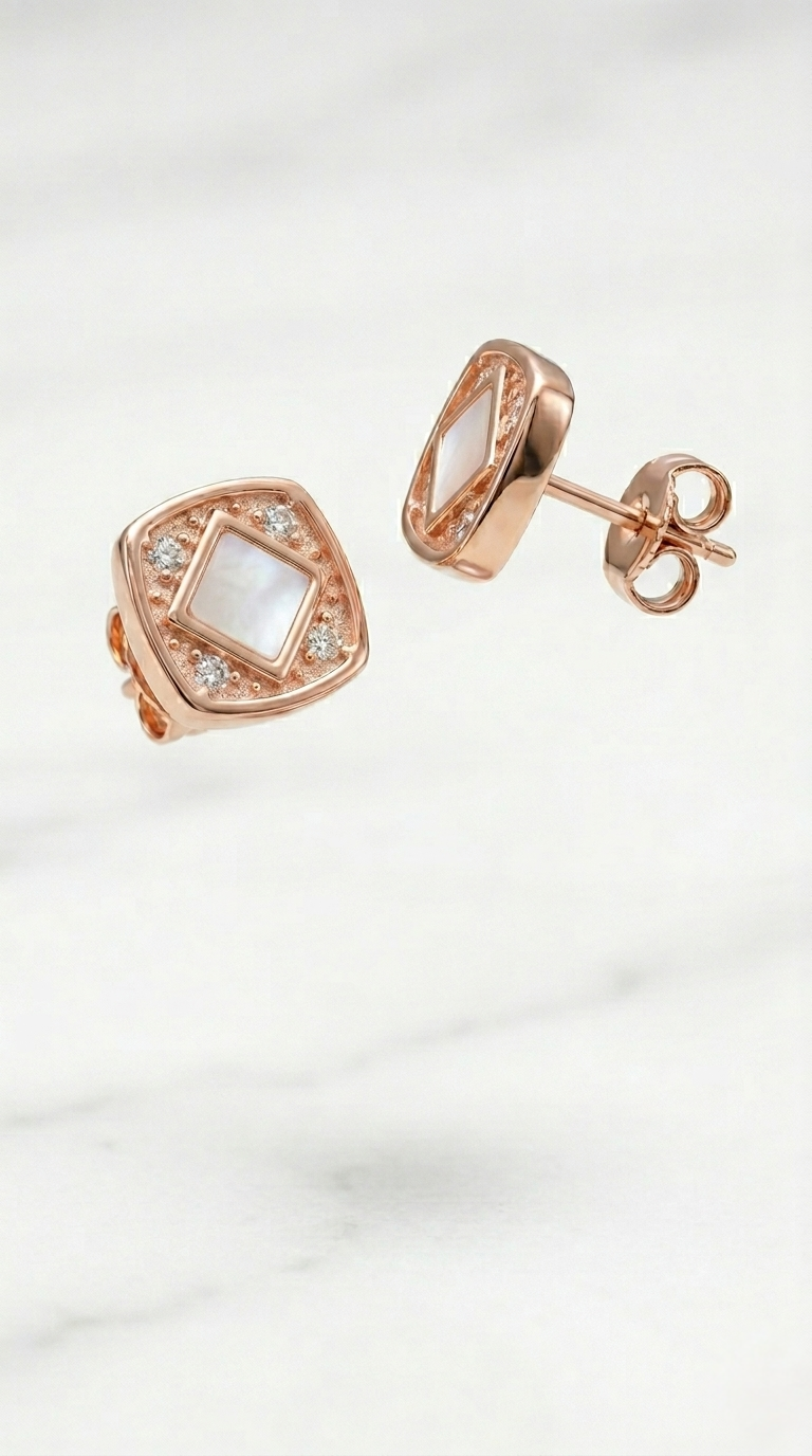 Orvella Cushion Prism Studs | 925 Sterling Silver