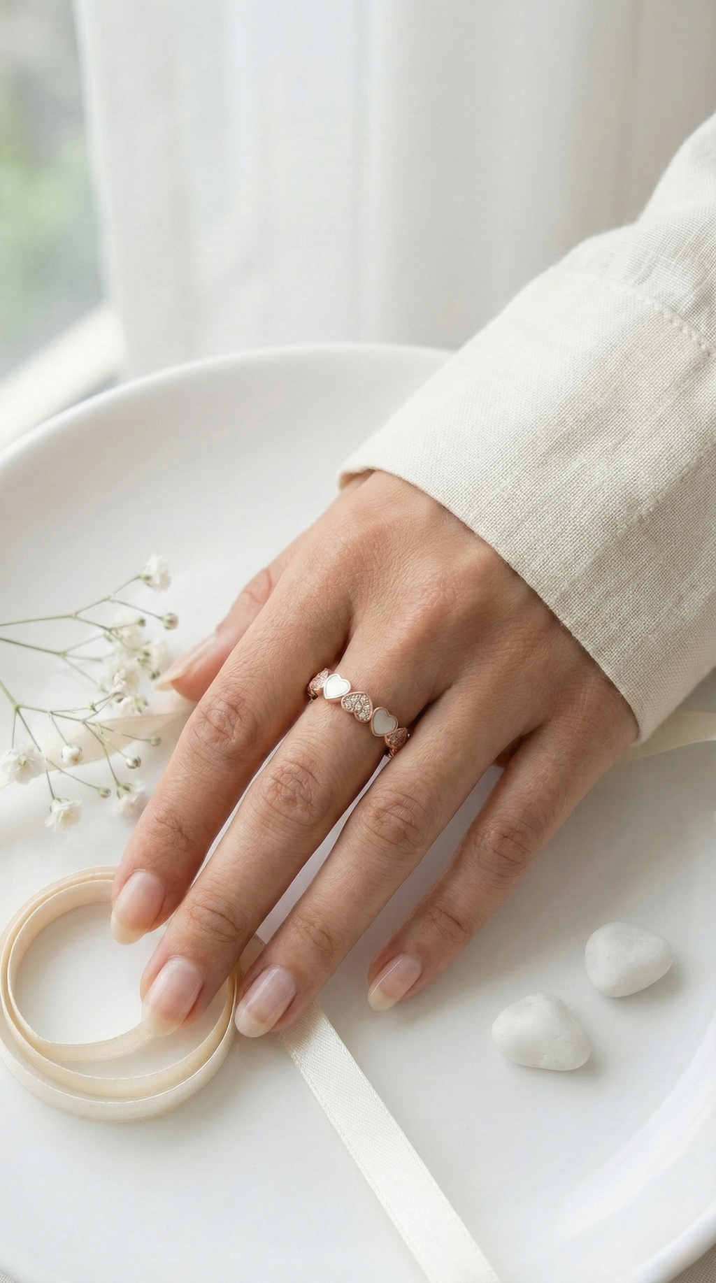 Amour Halo Heart Band | 925 Sterling Silver