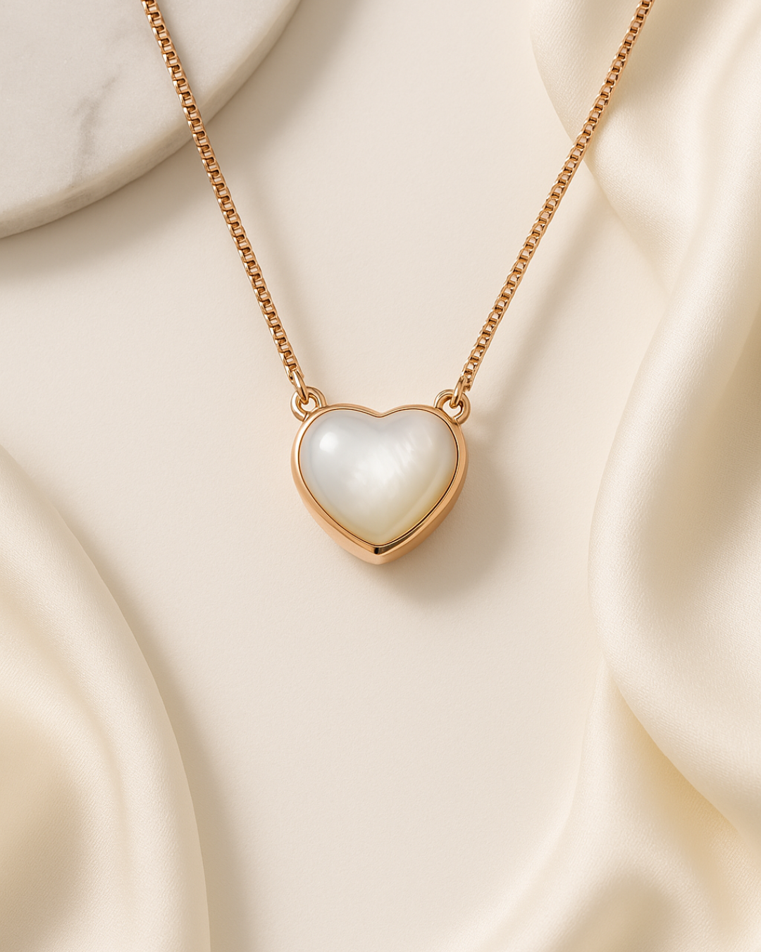 Opaline Heart Necklace Sterling Silver