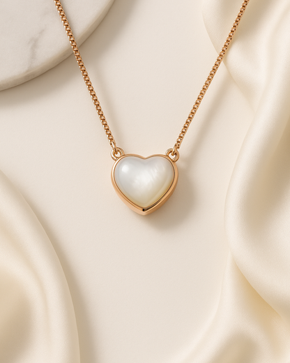 Opaline Heart Necklace Sterling Silver