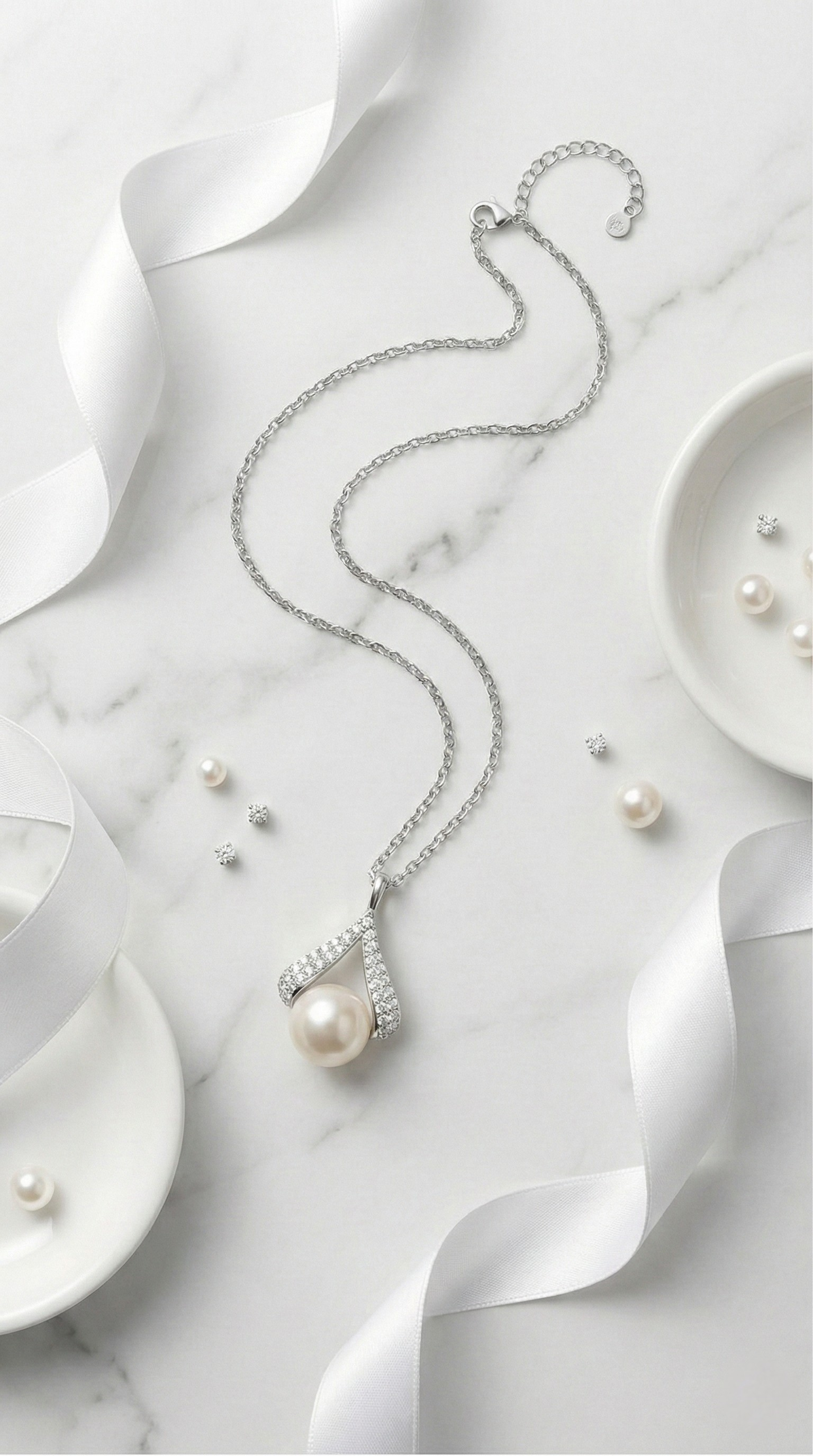 Celeste Pearl Necklace | 925 Sterling Silver