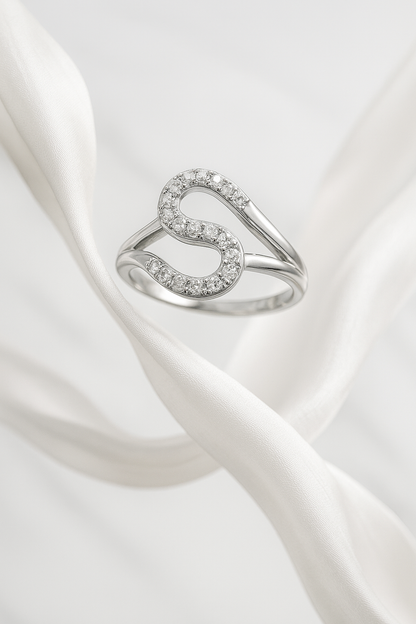 Lumina Twist Pavé Ring - Sterling Silver