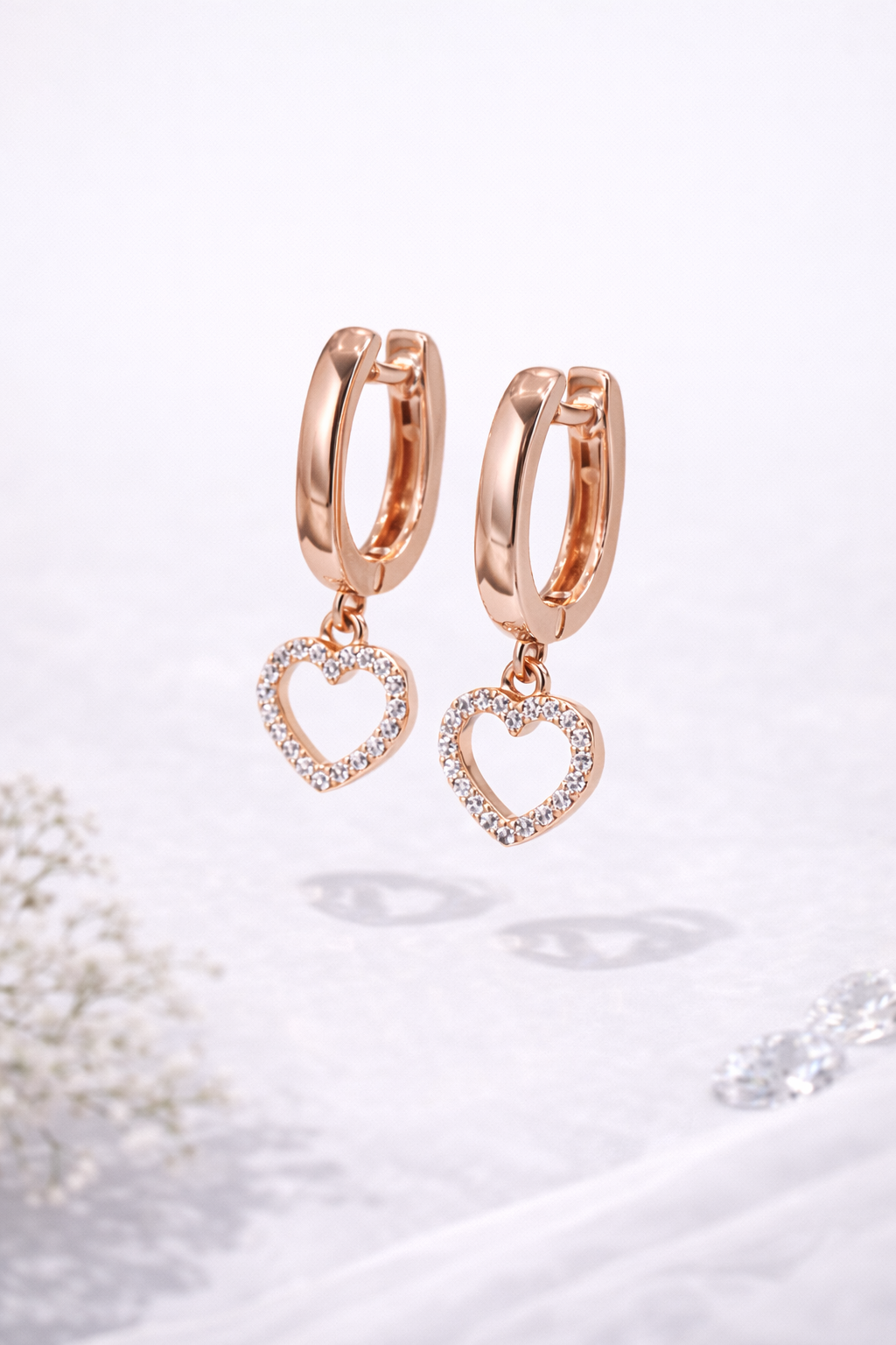 Amor Pavé Heart Earrings | 925 Sterling Silver