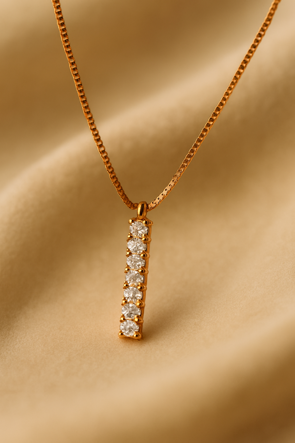 Aurora Bar Pendant Necklace Sterling Silver