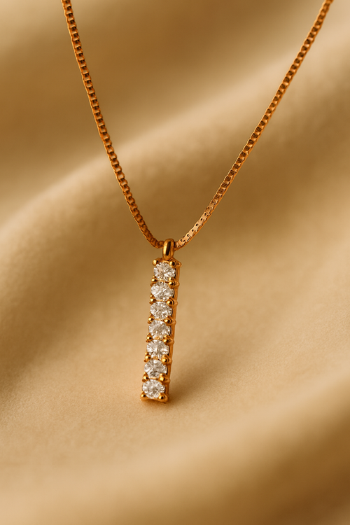 Aurora Bar Pendant Necklace Sterling Silver