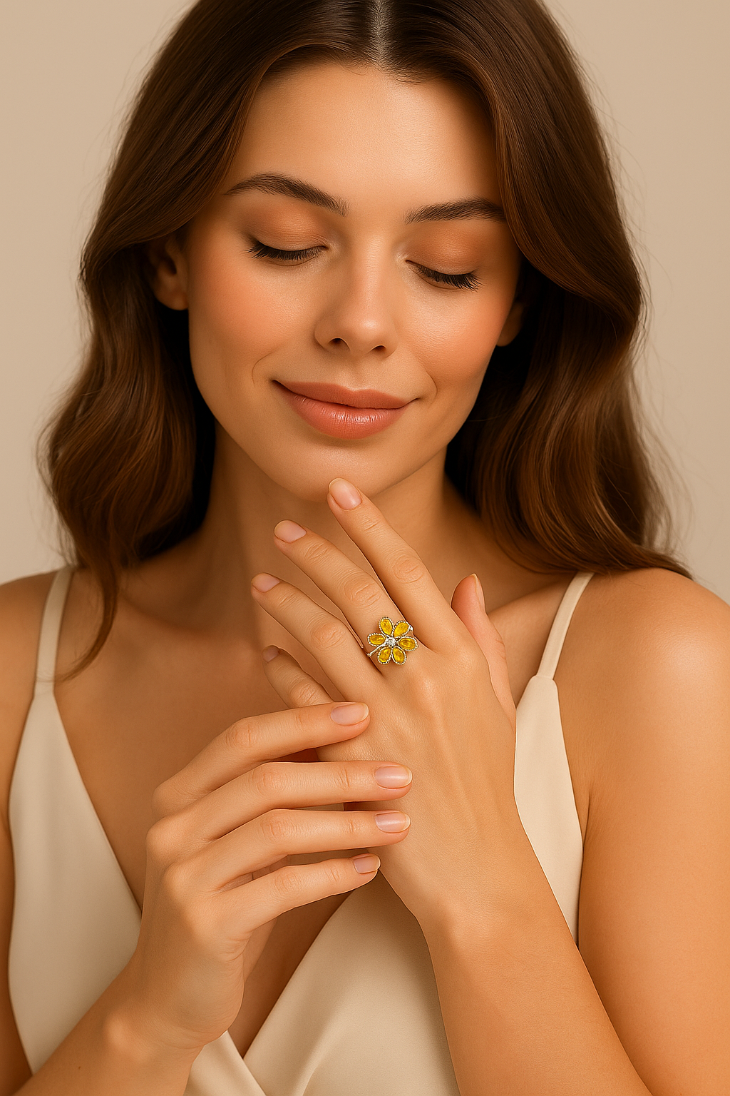 Sunlit Bloom Radiance Ring - Sterling Silver