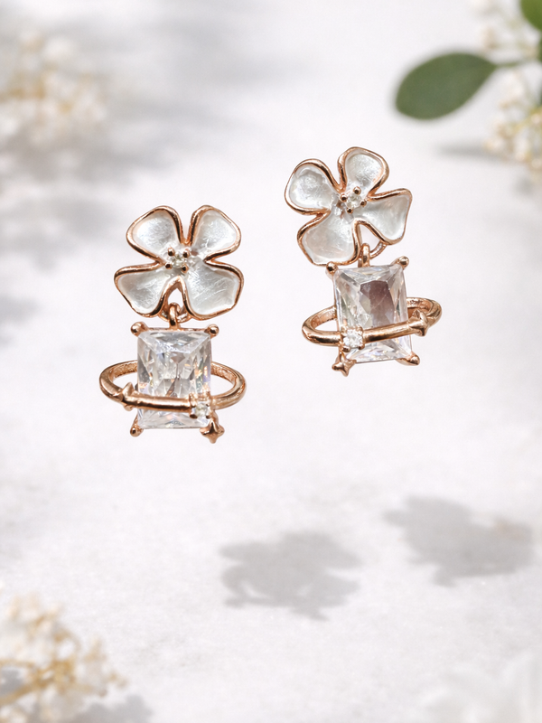 Iris Petal Stud Earrings | 925 Sterling Silver