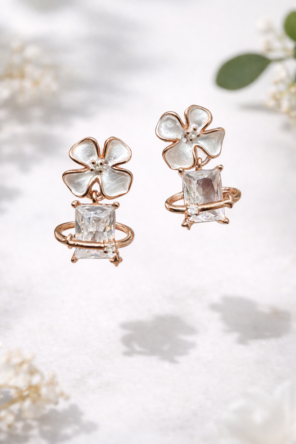 Iris Petal Stud Earrings | 925 Sterling Silver