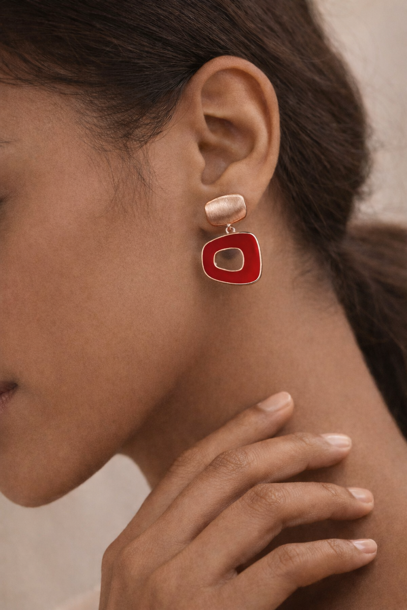 Sorelle Rouge Drop Earrings | 925 Sterling Silver