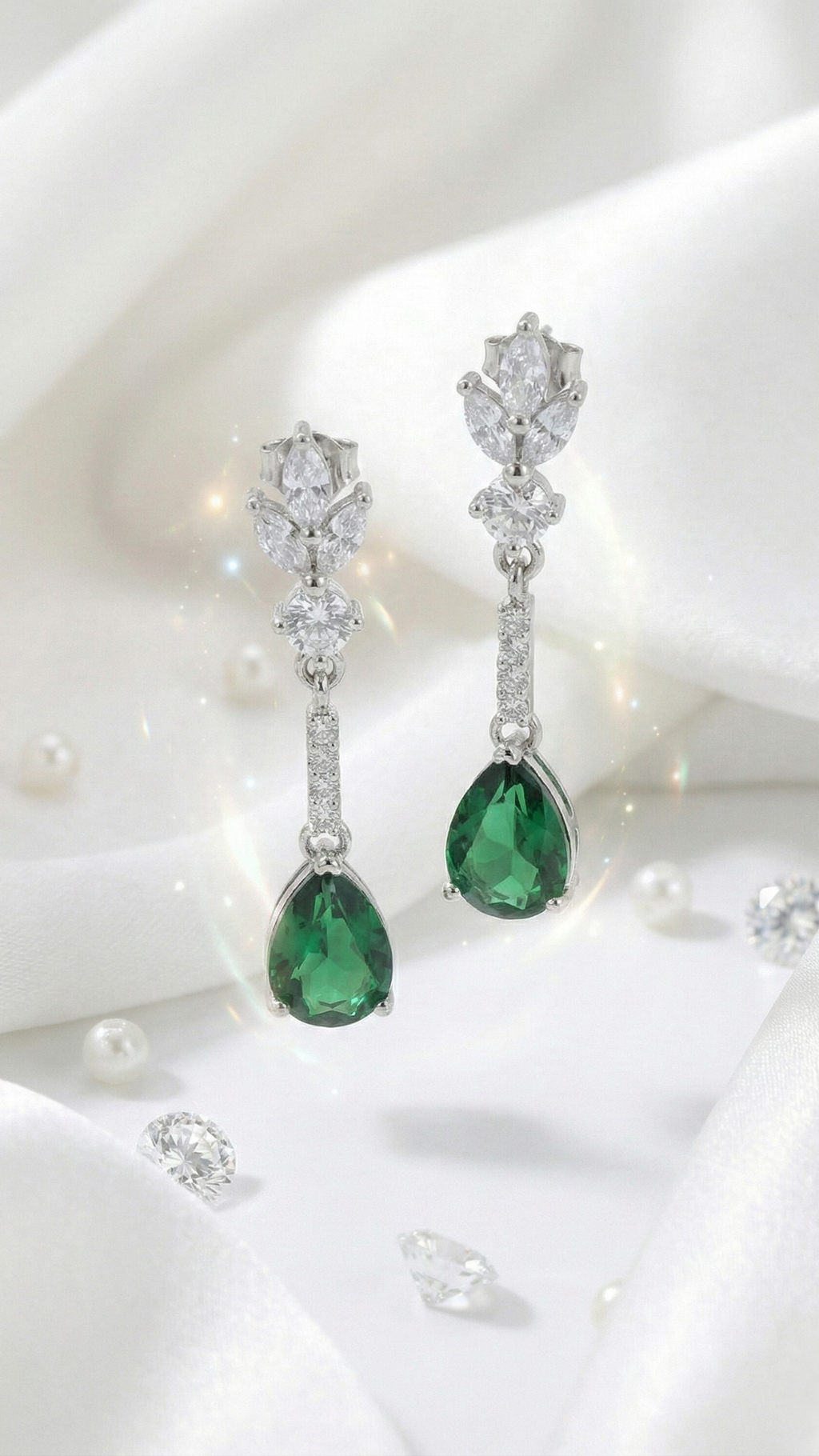 Celestine Emerald Drops | 925 Sterling Silver