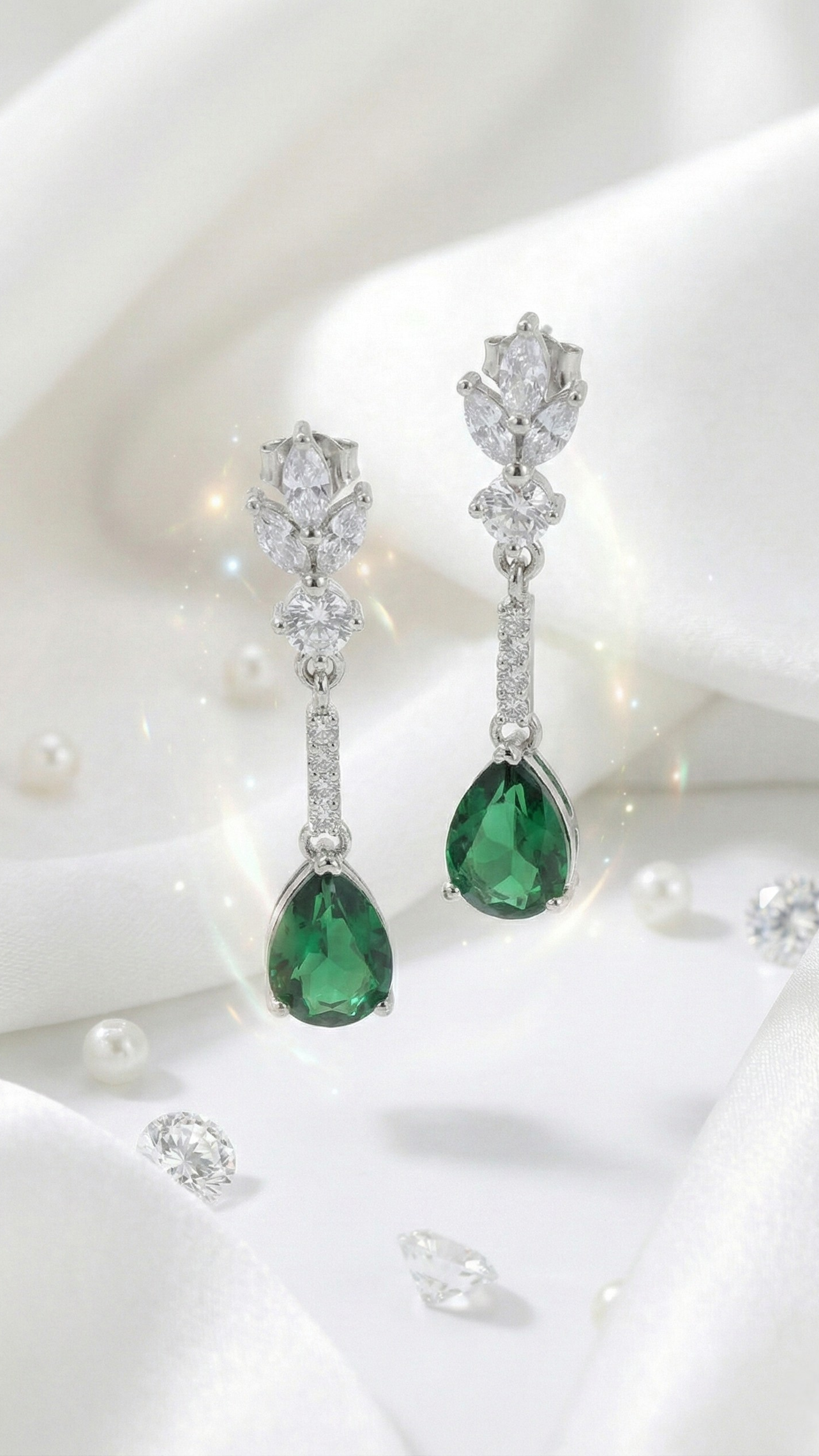 Celestine Emerald Drops | 925 Sterling Silver
