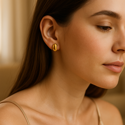 Aurora Bean Stud Earrings - Demi Fine