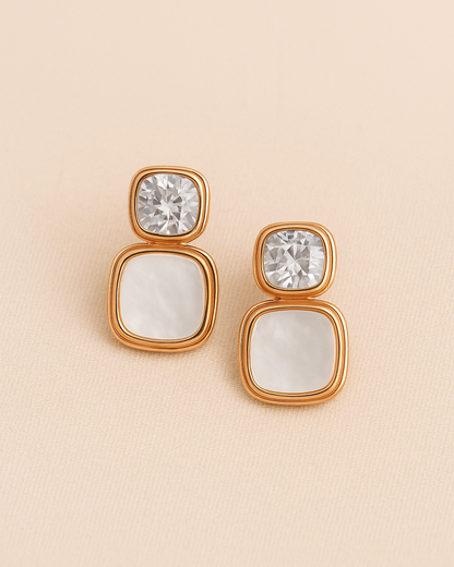 Divina Cushion Earrings Sterling Silver