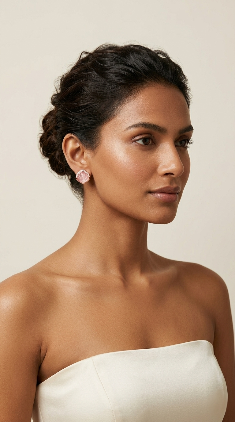 Rosé Tide Stud Earrings | 925 Sterling Silver