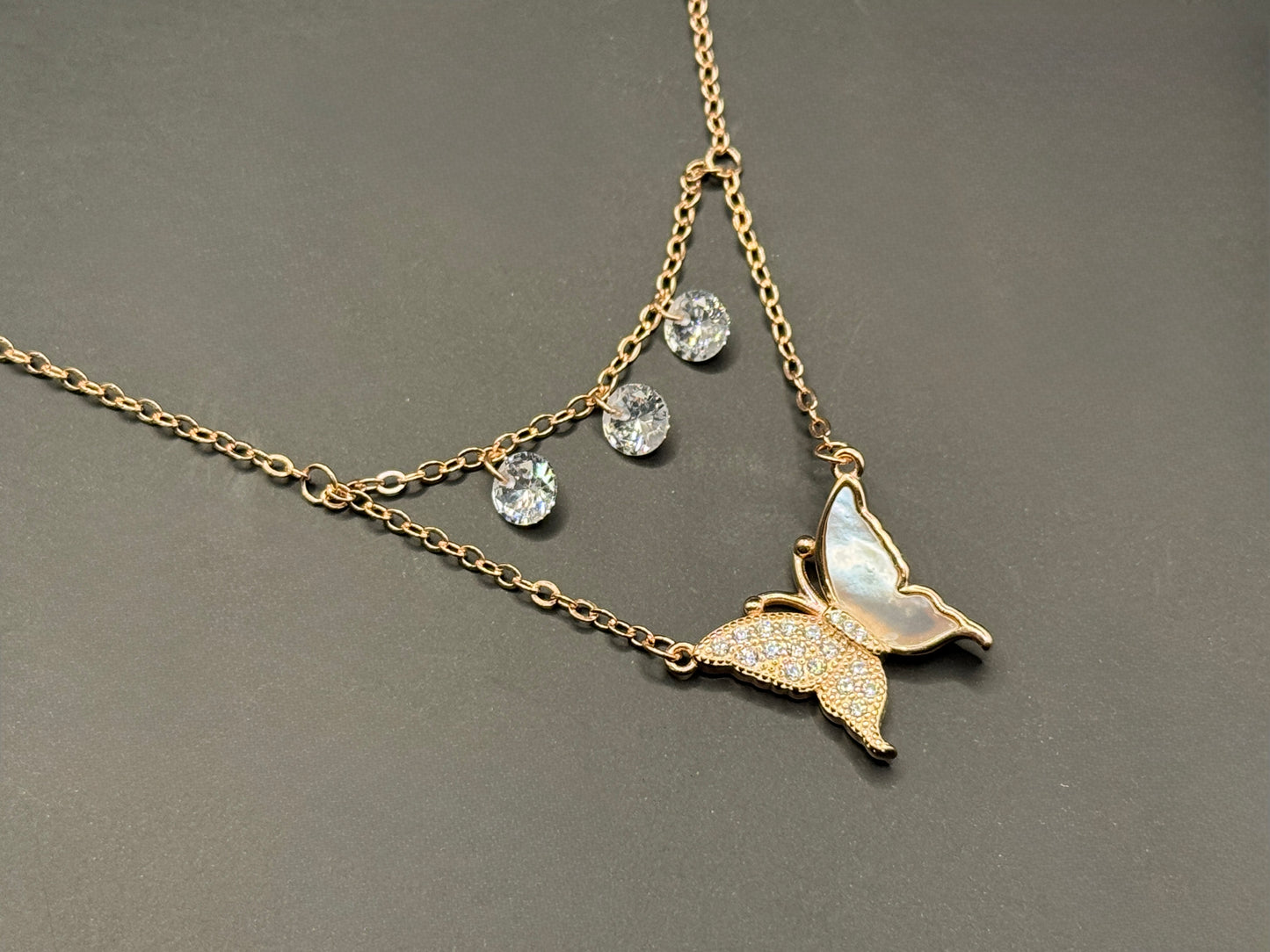 Butterfly Charm Layered Necklace
