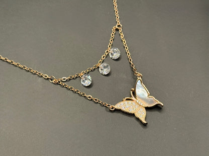 Butterfly Charm Layered Necklace