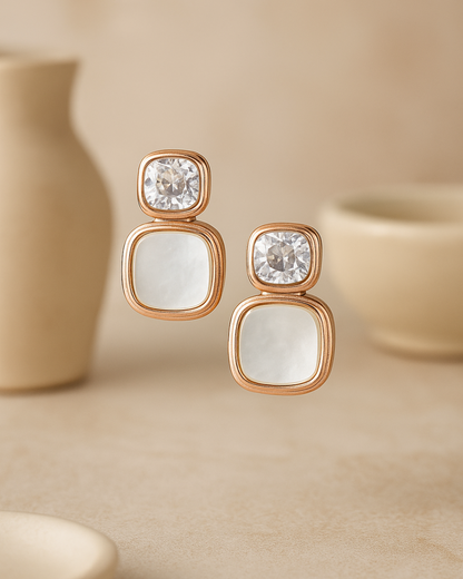 Divina Cushion Earrings Sterling Silver