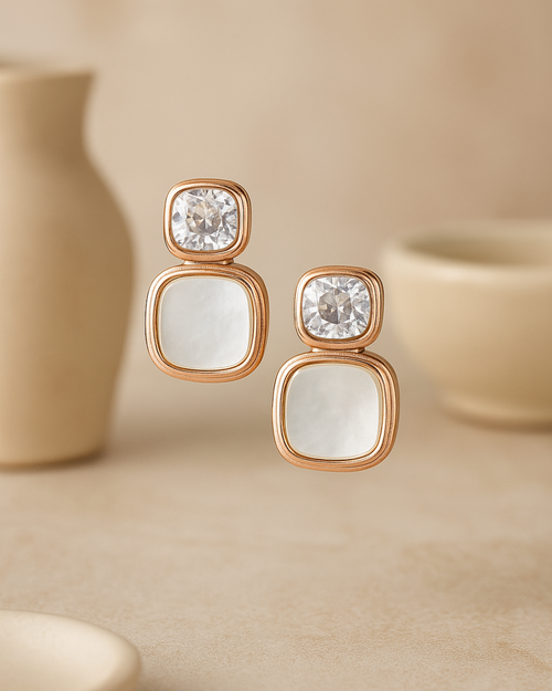 Divina Cushion Earrings Sterling Silver