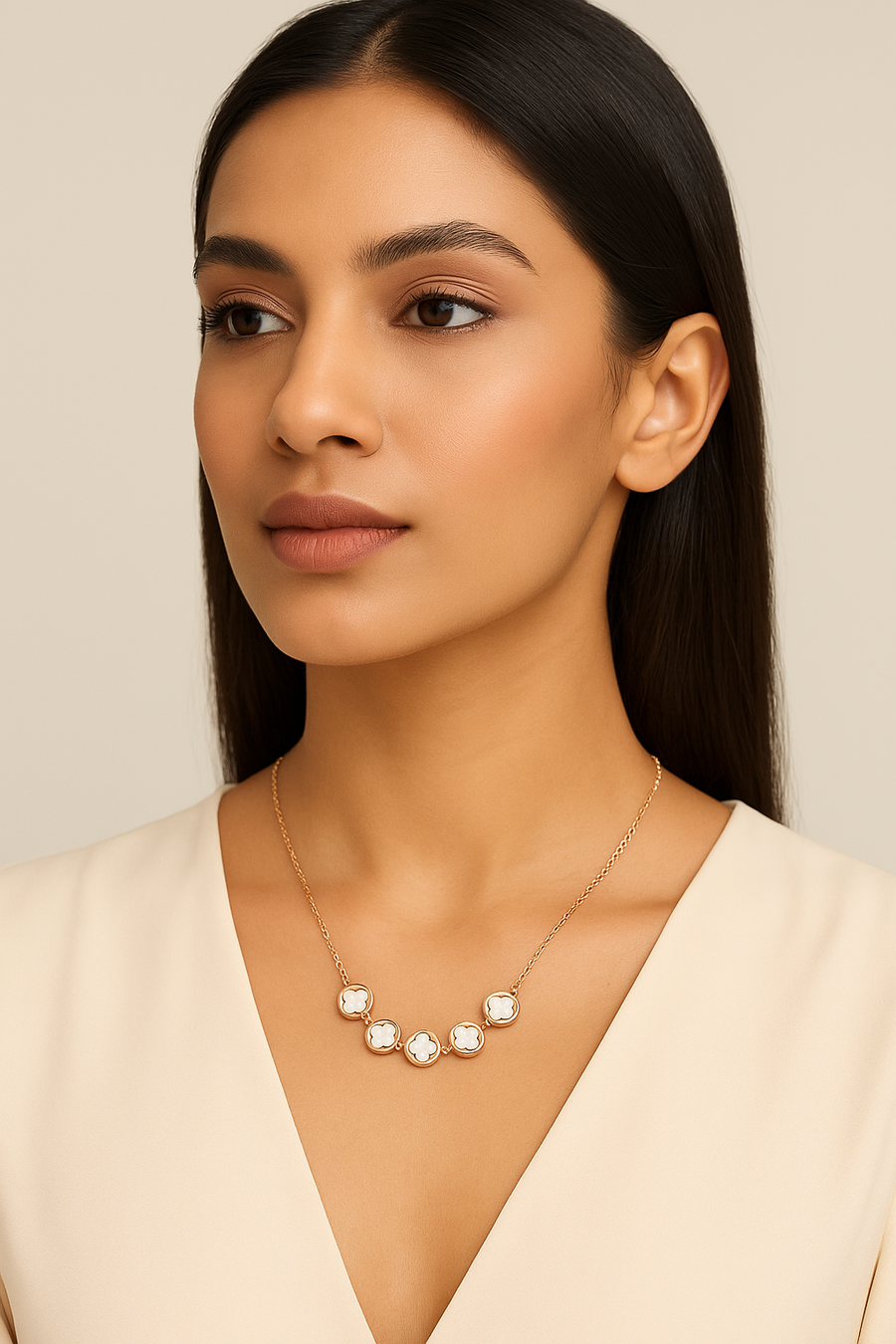 Celeste Clover Cascade Necklace | 925 Sterling Silver