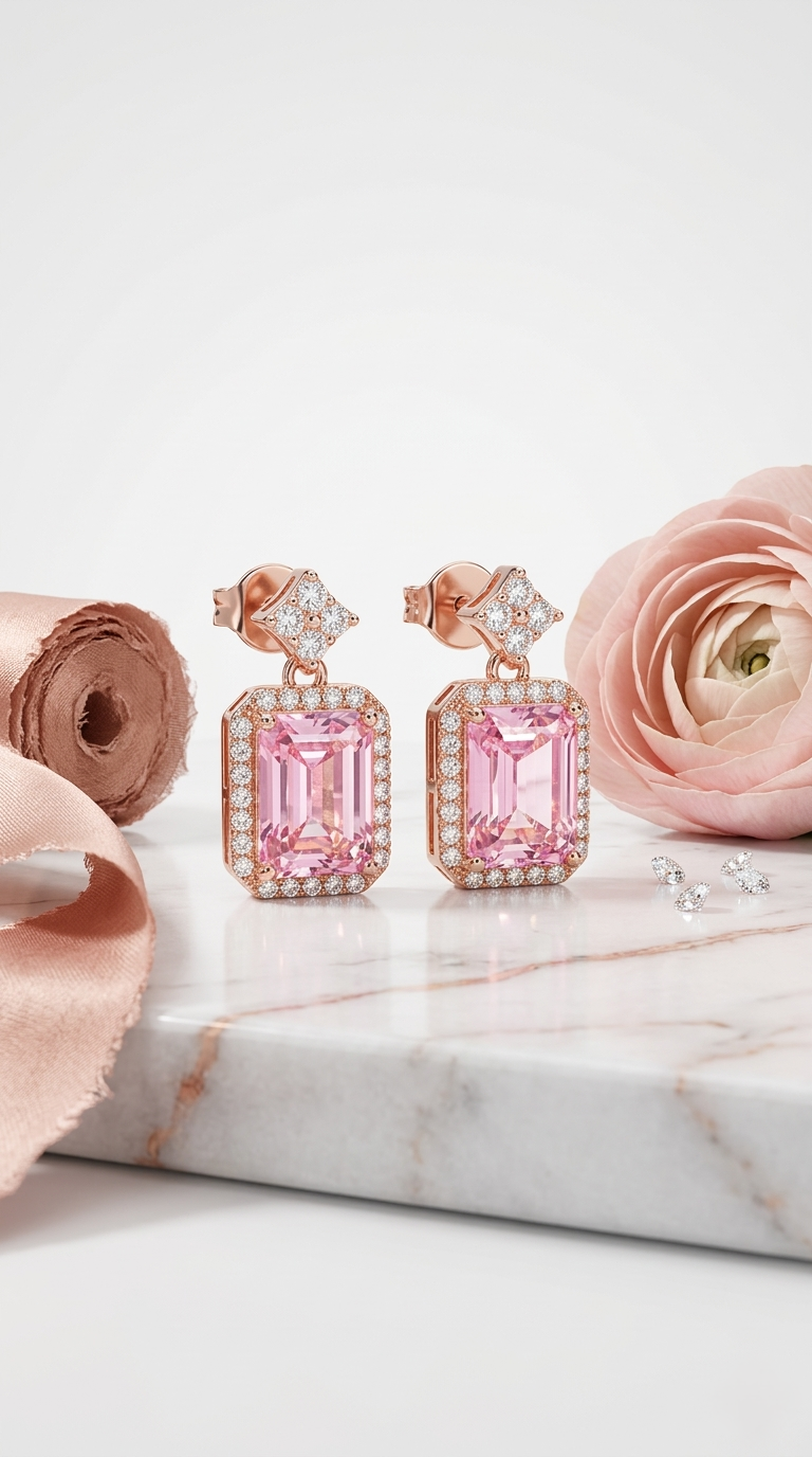 Rose Prism Earrings | 925 Sterling Silver