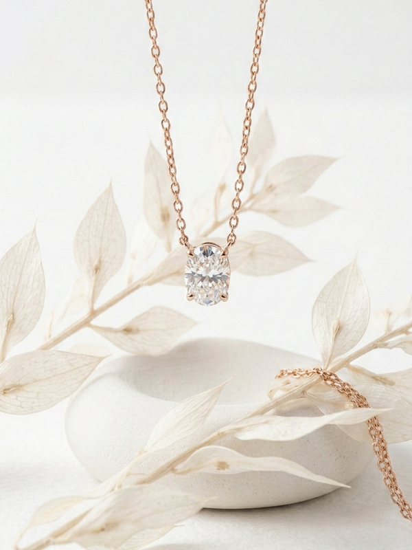 Aurea Solitaire Necklace | 925 Sterling Silver