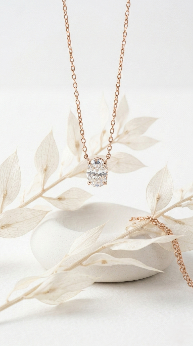 Aurea Solitaire Necklace | 925 Sterling Silver