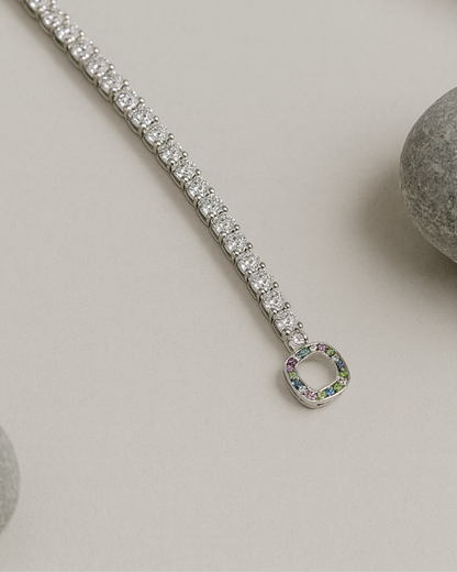 Hexagon Rainbow Tennis Bracelet