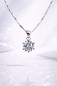 Lunette Solitaire Necklace | 925 Sterling Silver