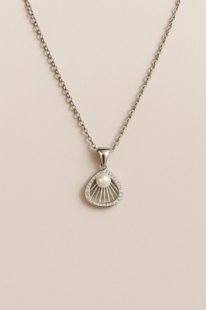 Sunburst Pearl Sterling Silver Necklace