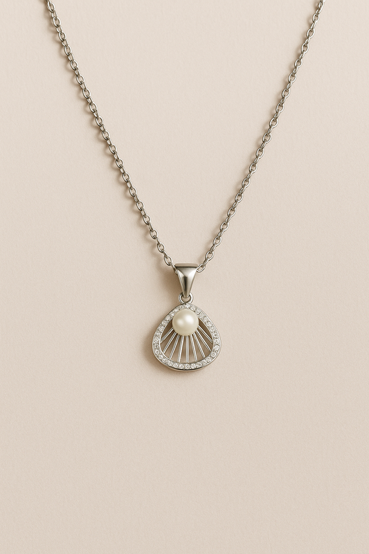 Sunburst Pearl Sterling Silver Necklace