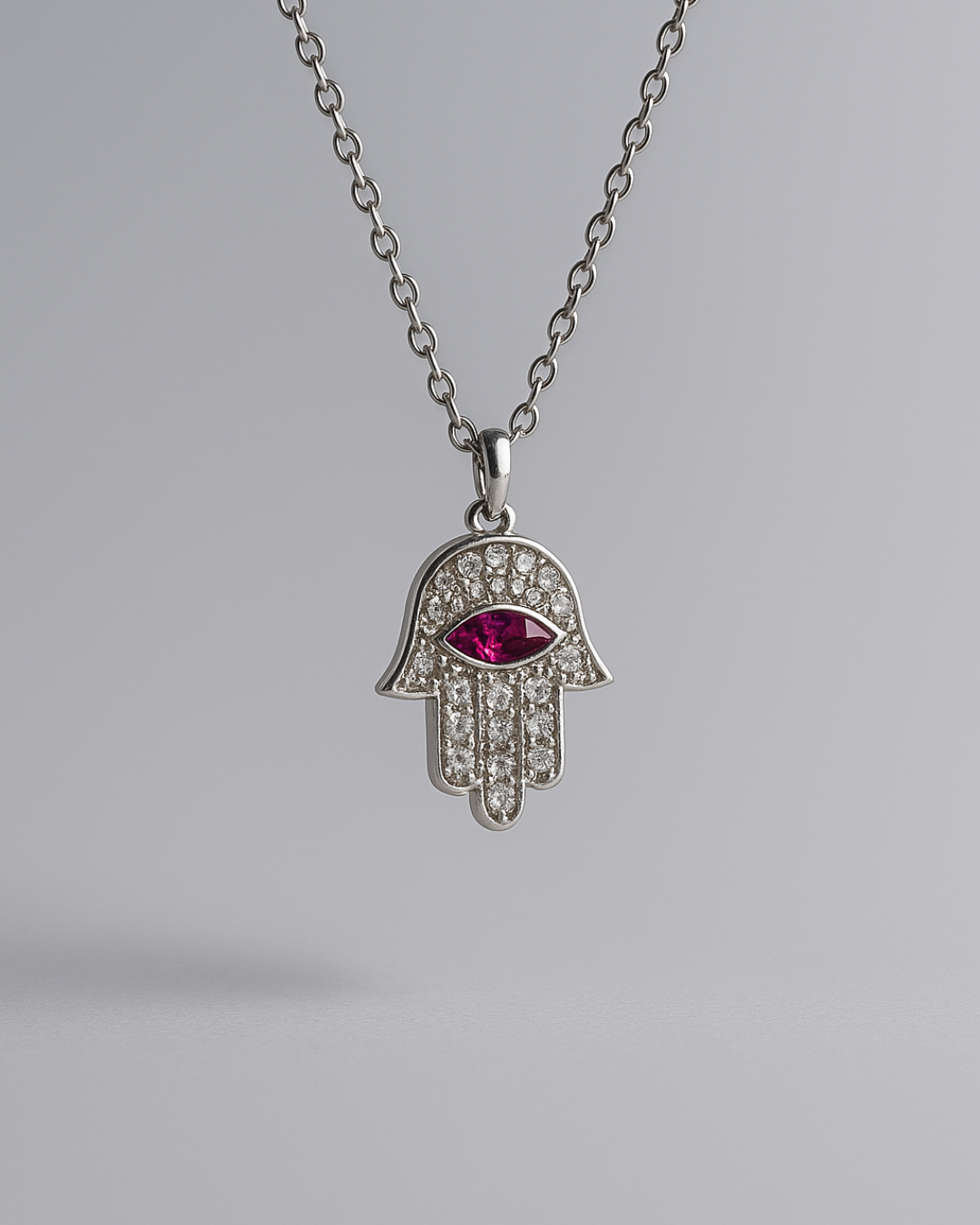 Celeste Hamsa Necklace Sterling Silver